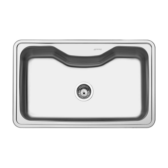 Fregadero Smeg LYG800 de acero inoxidable, 1 cubeta y 80 cm
