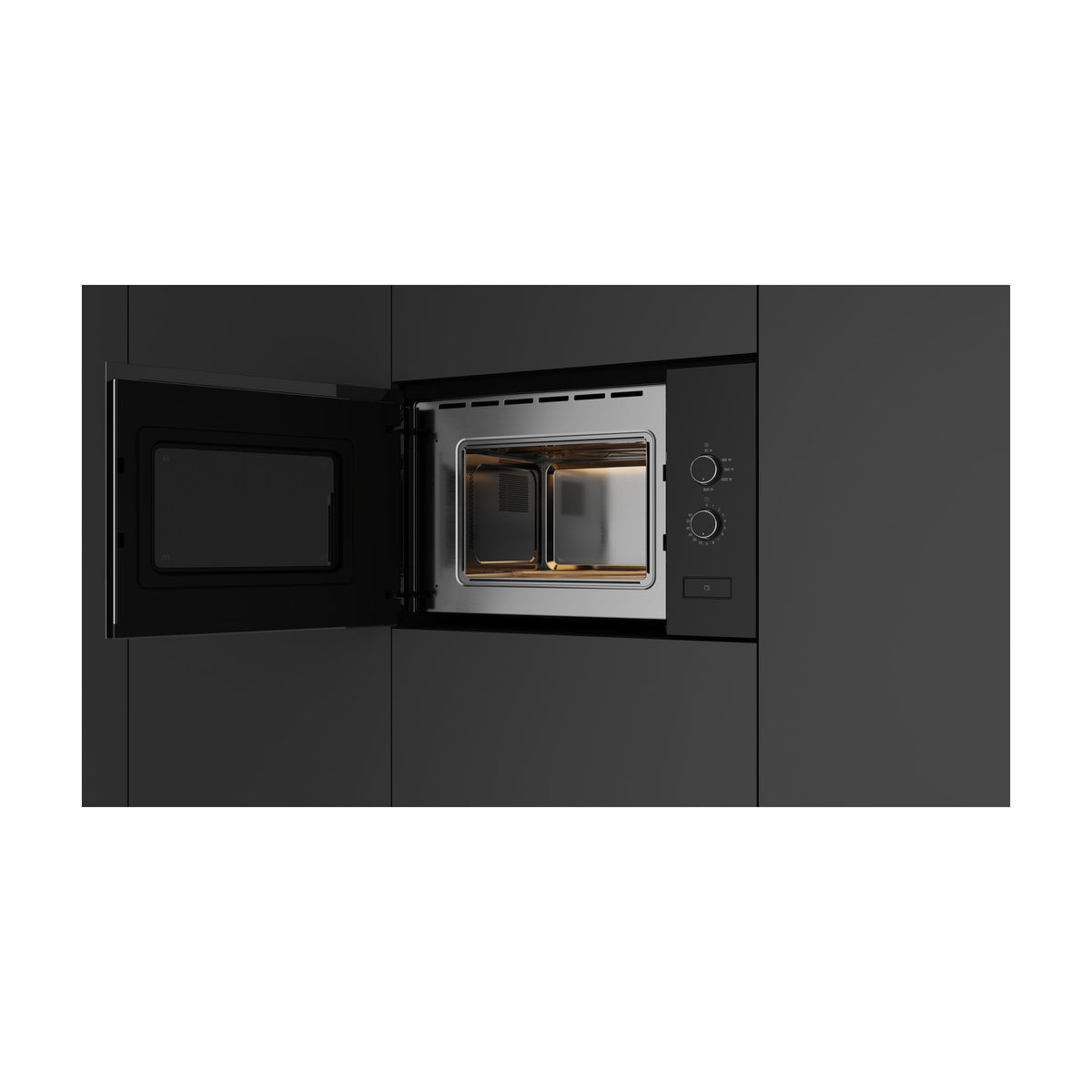 Microondas integrable Teka ML 820 FI BK de 20 l y 800 W, cristal negro