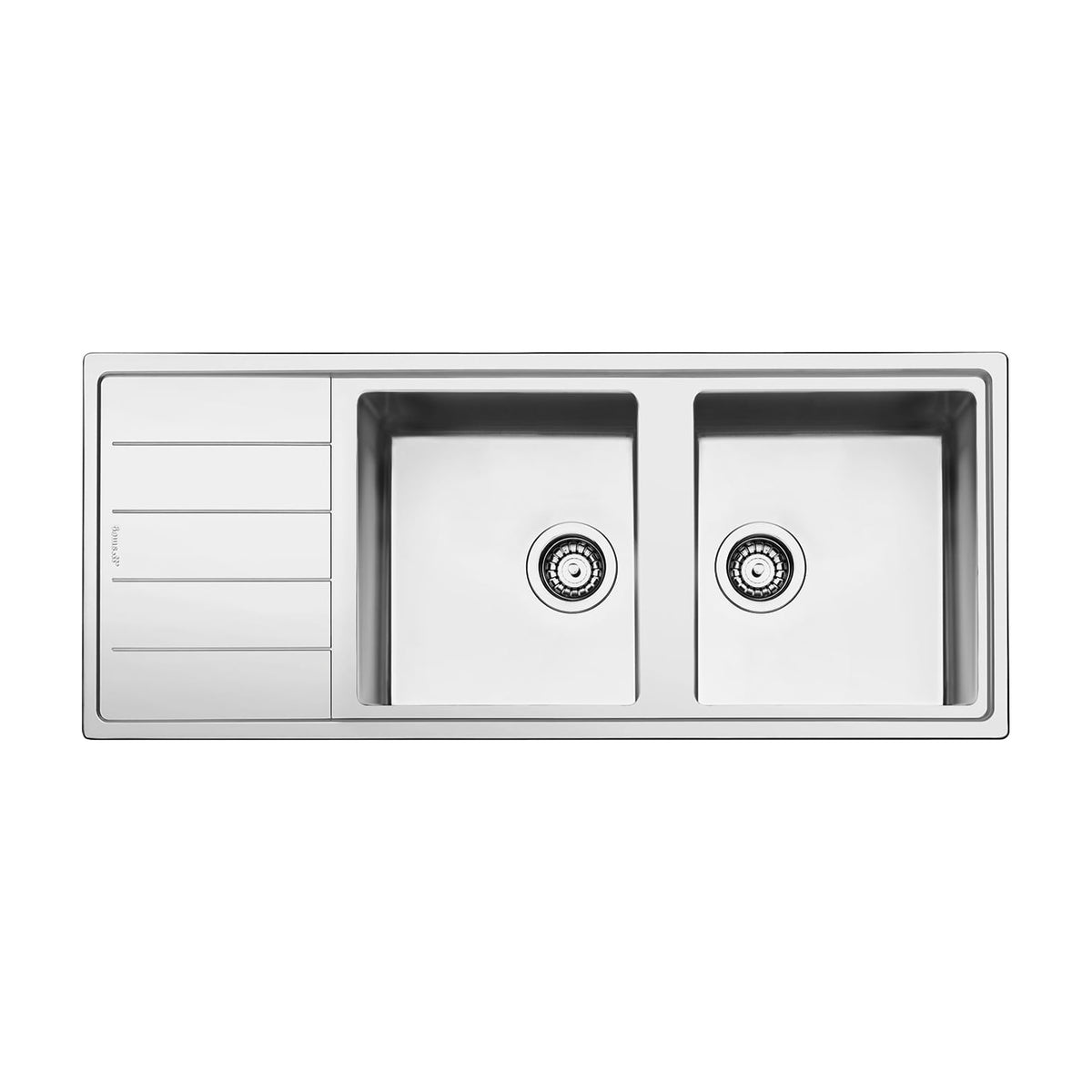 Fregadero Smeg LDR116-2 de dos cubetas con escurridor reversible, 116 cm