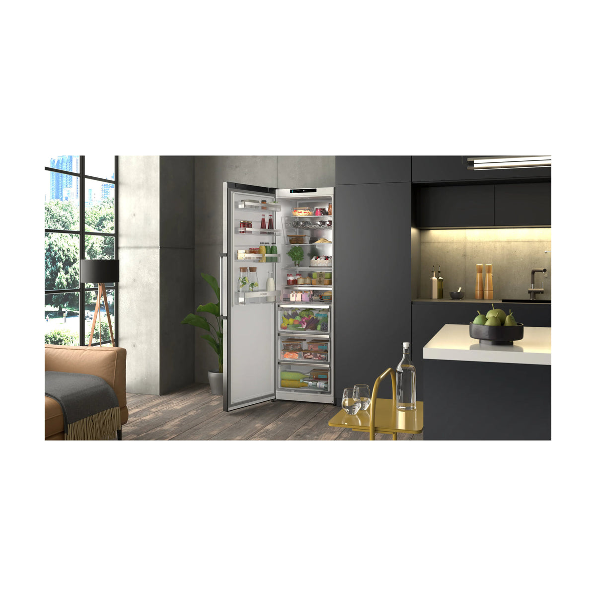 Frigorífico americano Siemens KA95NAXCG, Total noFrost y acero negro antihuellas