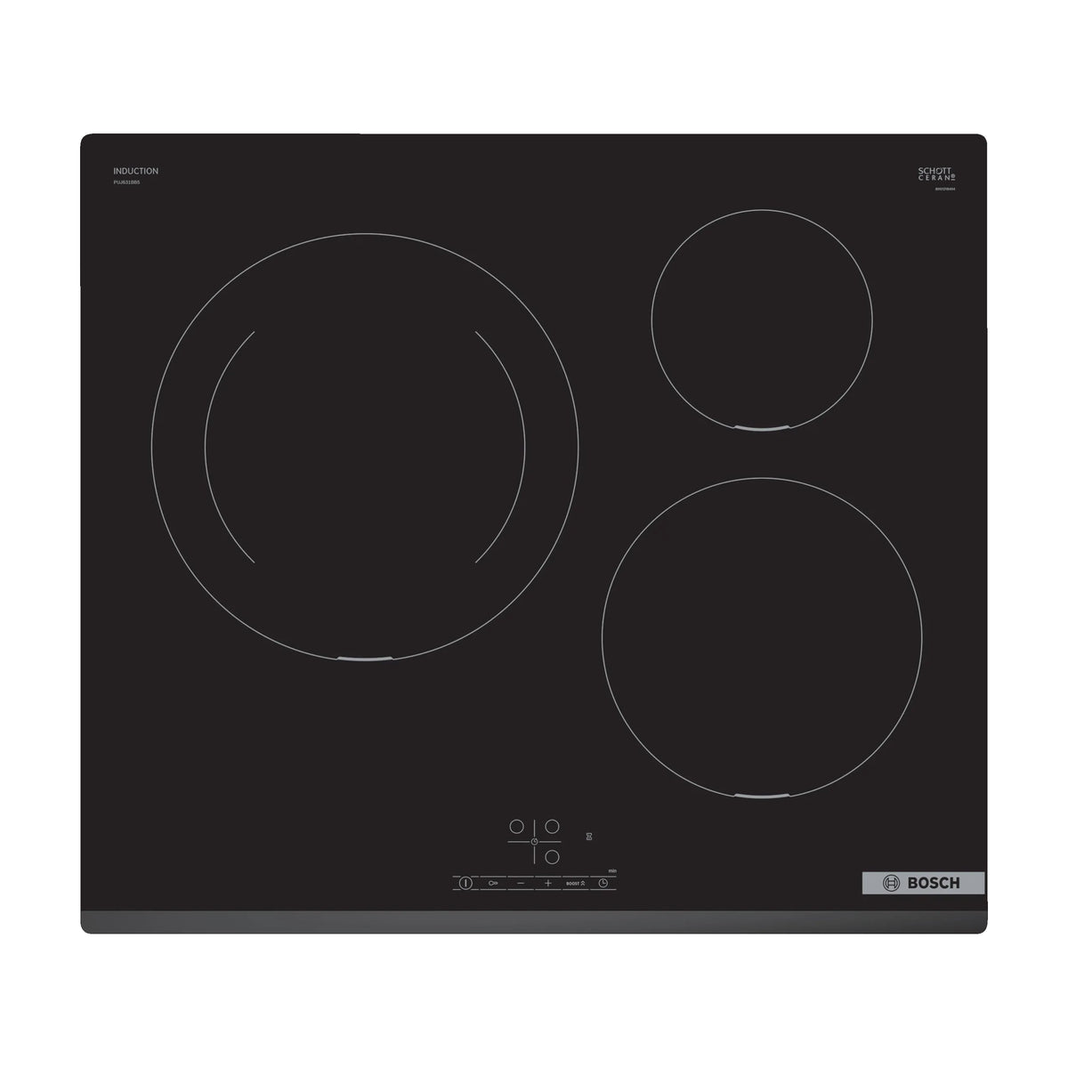 Placa de inducción Bosch PUJ631BB5E de 60 cm con 3 zonas