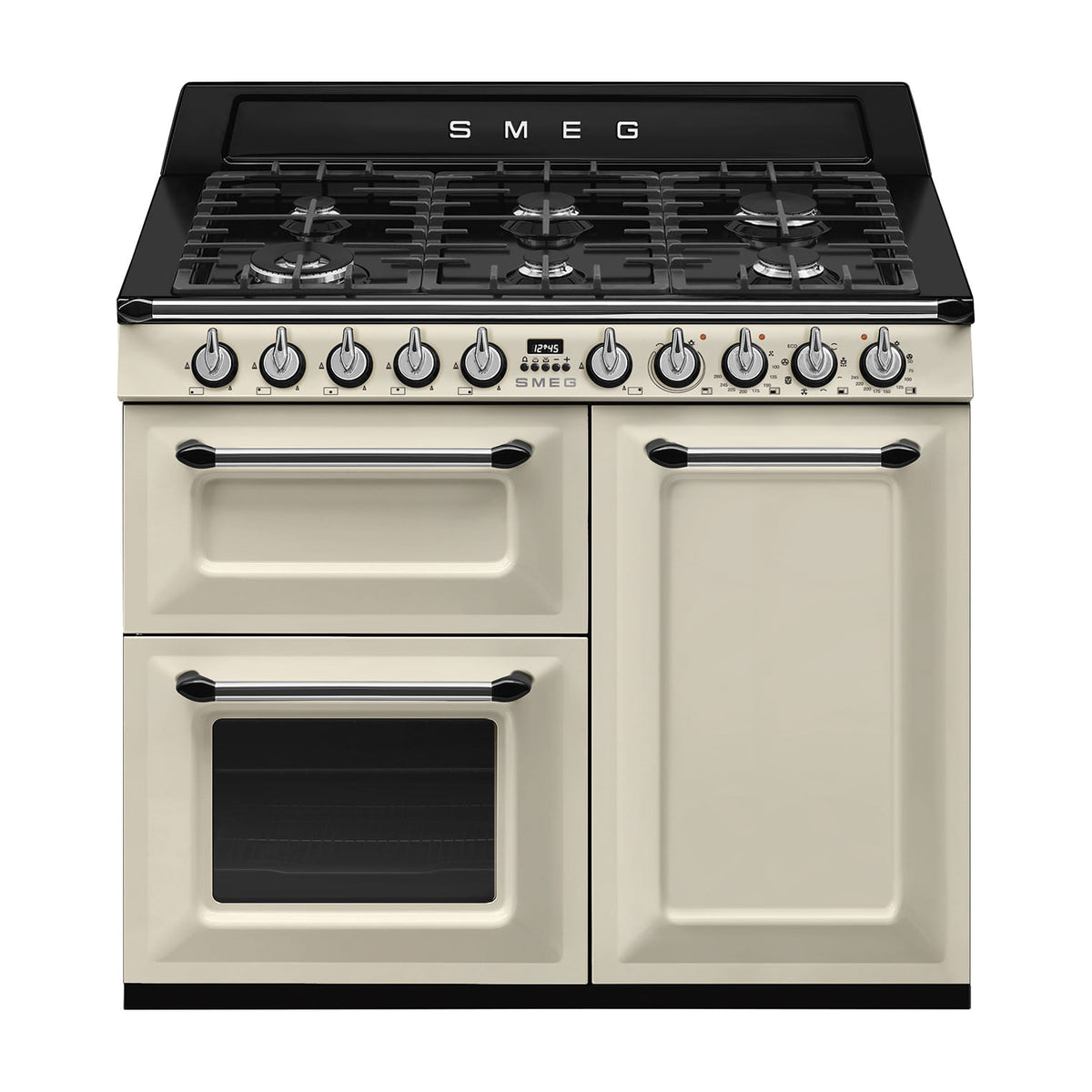 Cocina de gas Smeg TR103P de 100 cm con 6 quemadores y tres hornos eléctricos