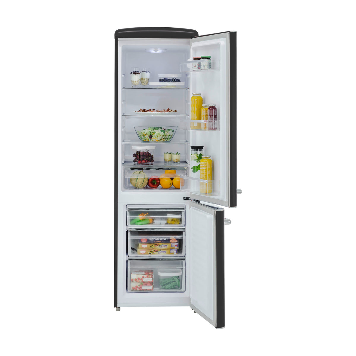 Frigorífico combi Exquisit RKGC250-70-H-160E de 244 l en negro mate
