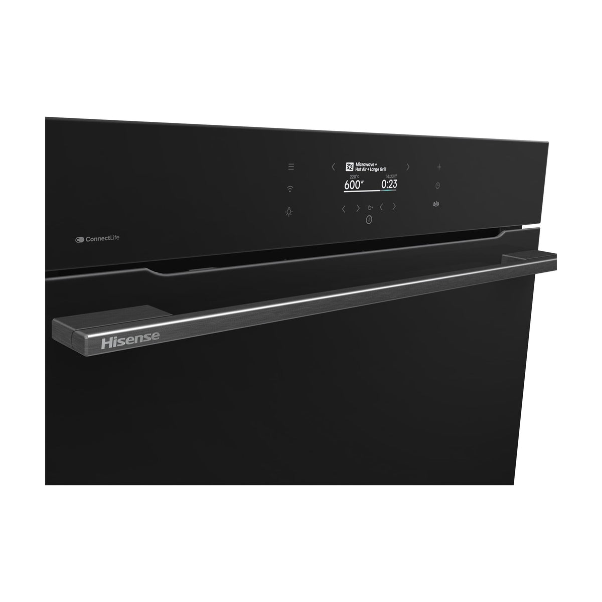 Horno compacto con microondas Hisense BIM406A8B, 50 l, cristal negro