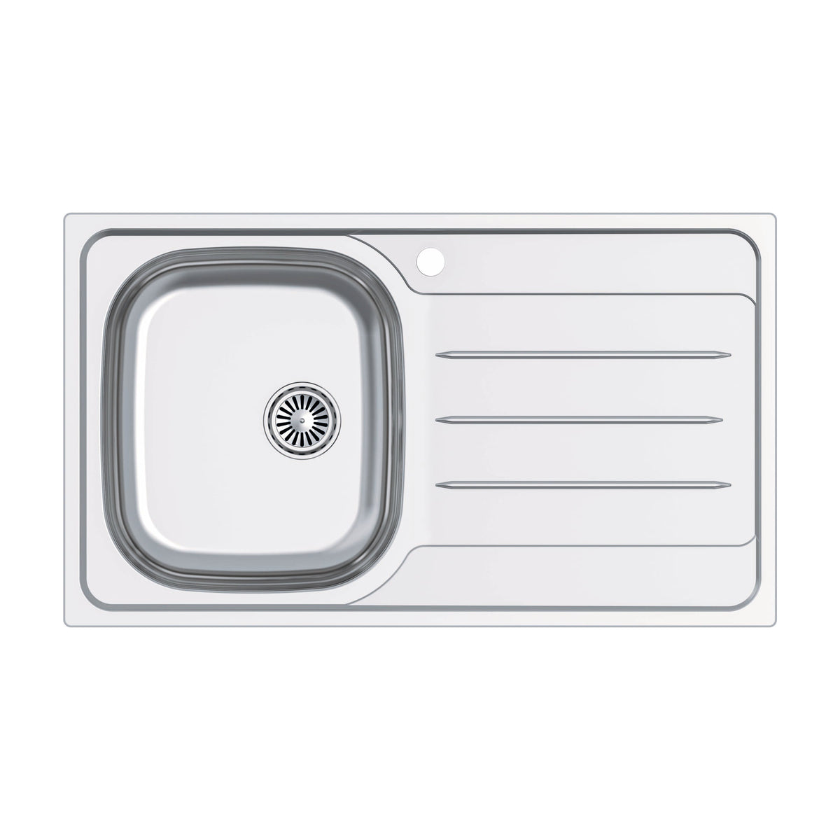 Fregadero Cata CDP-1 ED, inox con una cubeta y escurridor a la derecha