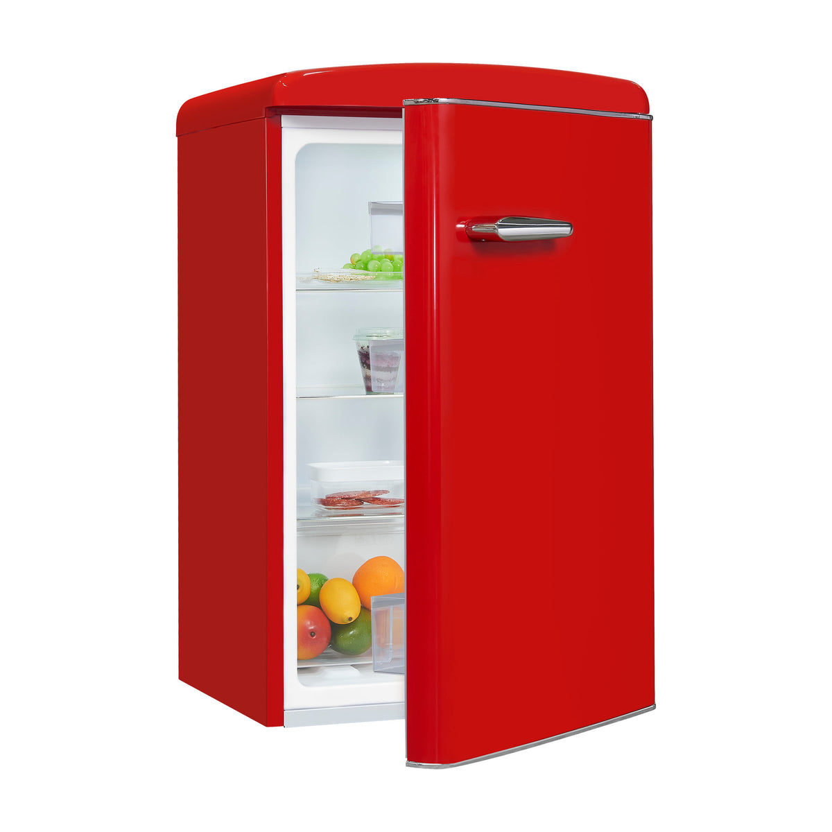 Frigorífico de una puerta Exquisit RKS120-V-H-160F rojo, 122 l, diseño retro