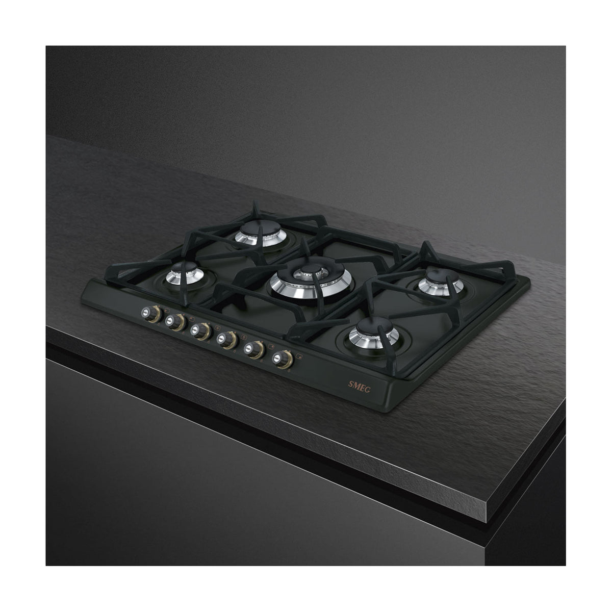 Placa de gas Smeg SR775AO de 5 zonas, antracita