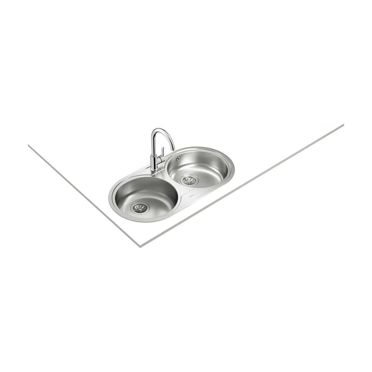 Fregadero Teka DR-80 2C de dos cubetas, acero inoxidable y encastre