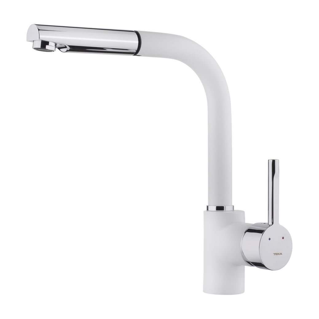 Grifo de cocina Teka ARK 938 monomando extraíble, blanco