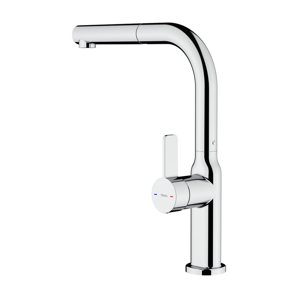 Grifo de cocina Teka Oval 938 monomando extraíble, cromado