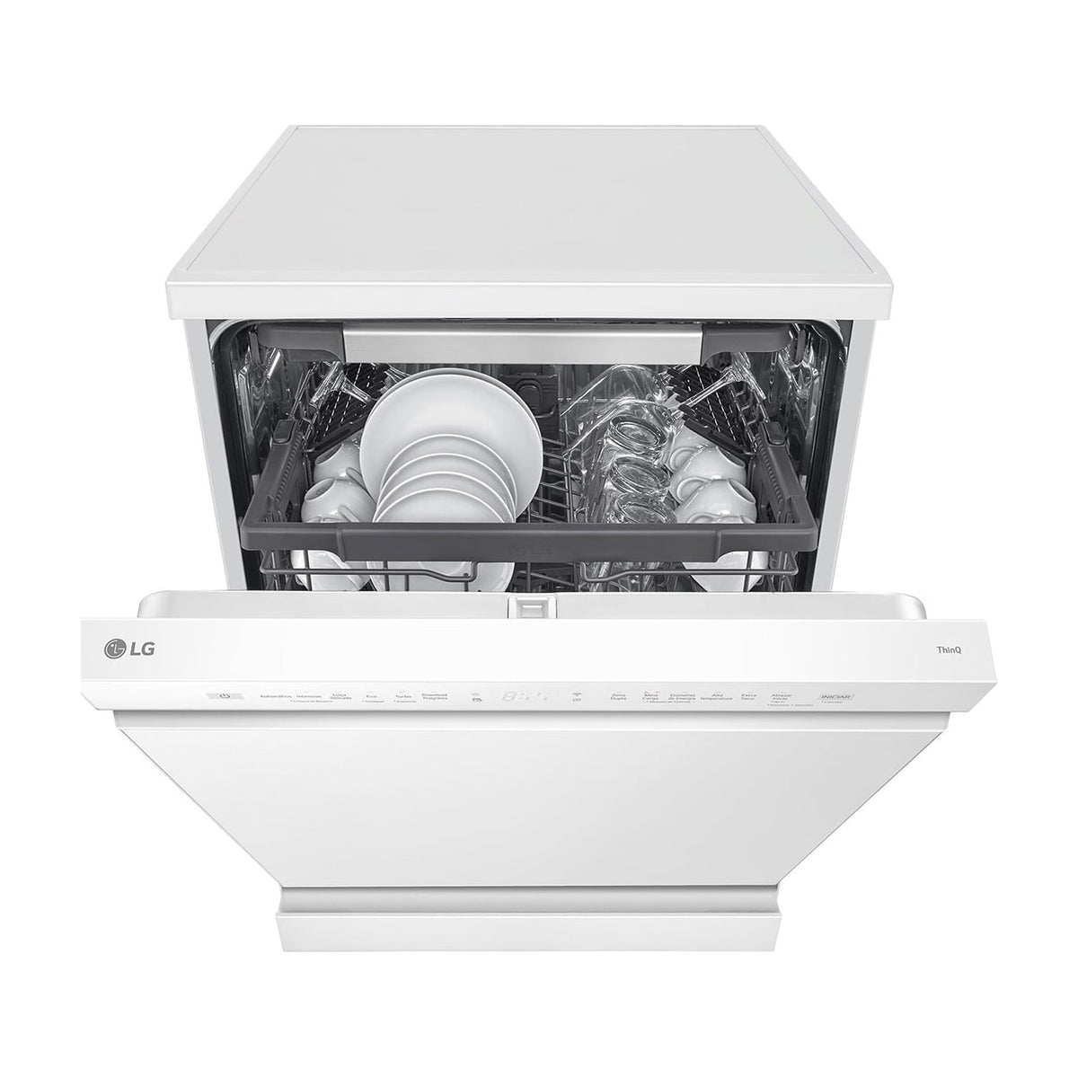 Lavavajillas LG DF355FW de libre instalación, 14 cubiertos, blanco
