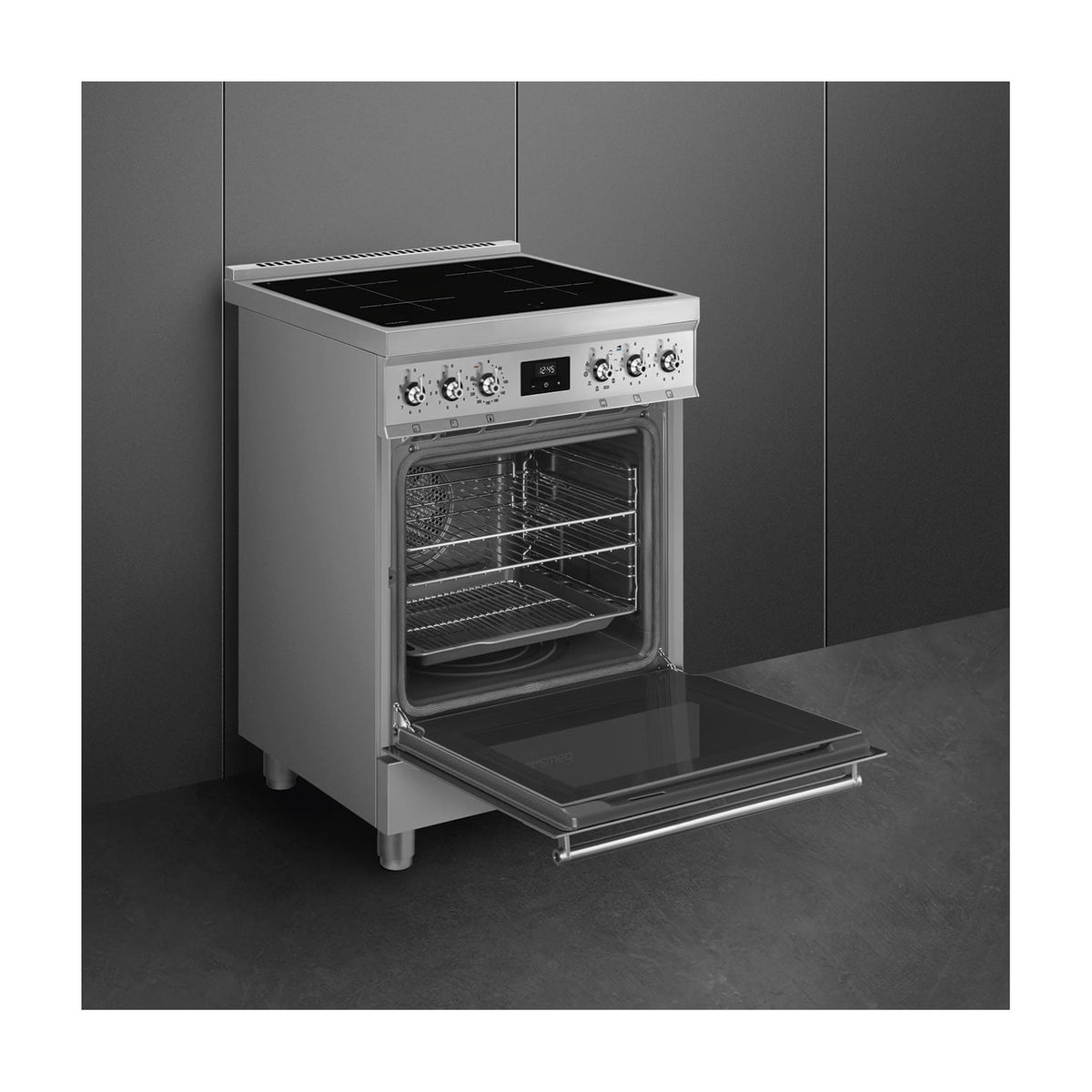 Cocina de inducción Smeg C6IPXM2, horno pirolítico de 70 l, inox