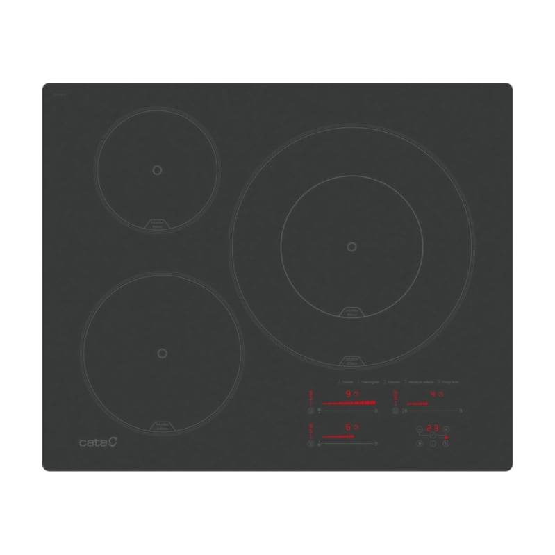Placa de inducción CATA INSB 6532 MB de 3 zonas, 6,5 kW y cristal negro mate