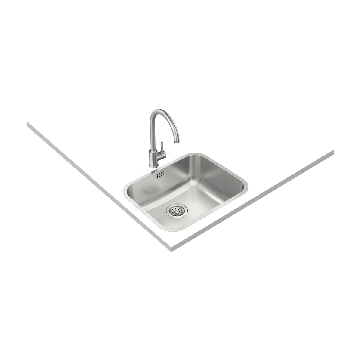 Pack fregadero y grifo Teka Tekaway BET 50.40 Plus, inox y una cubeta