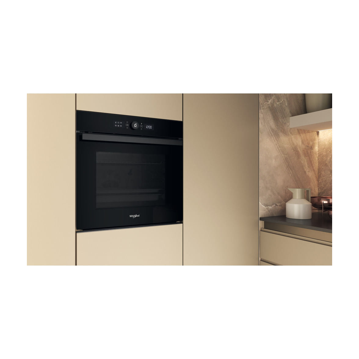 Horno multifunción Whirlpool WOI4S8PPM1SB de 73 litros con vapor y pirólisis