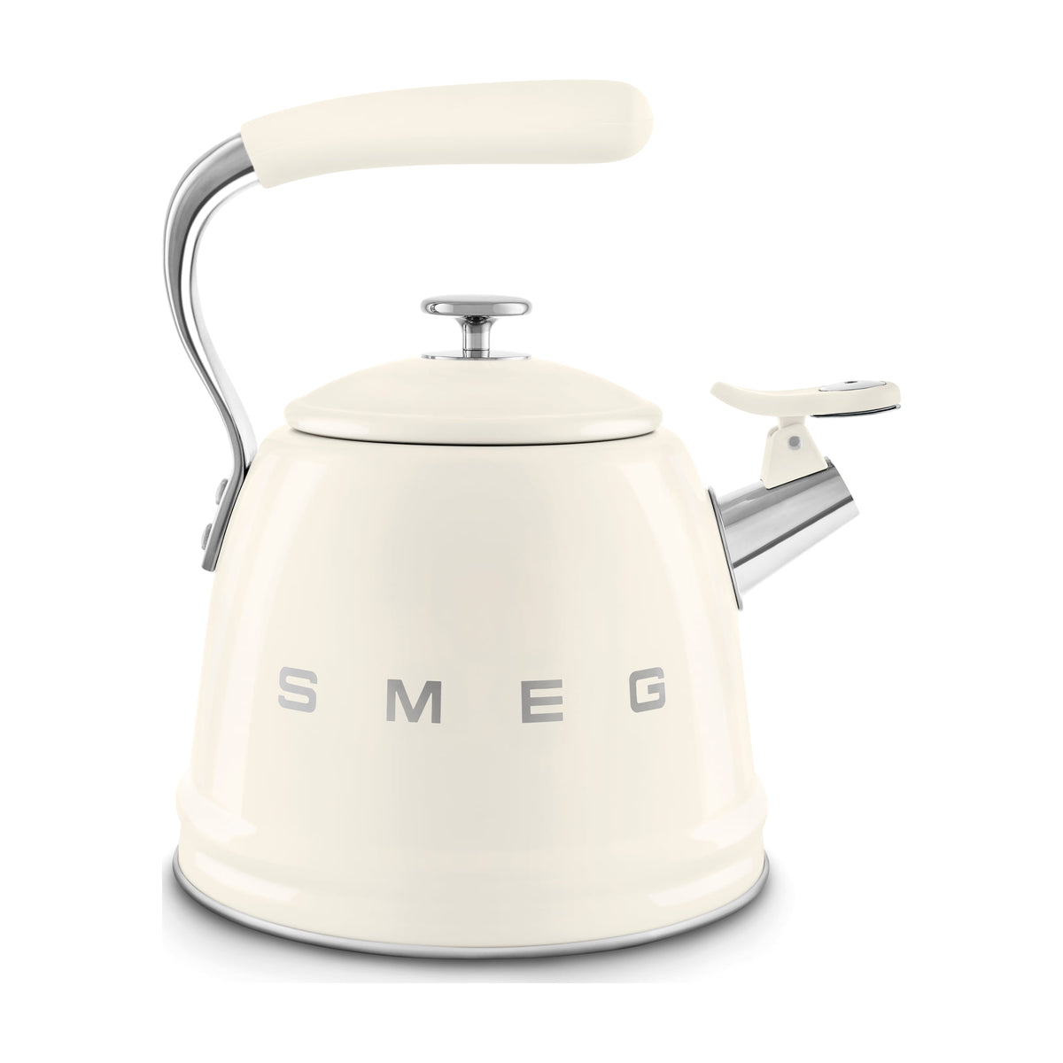 Hervidor silbante Smeg WKF01CR de 2,3 l, crema y apto para inducción