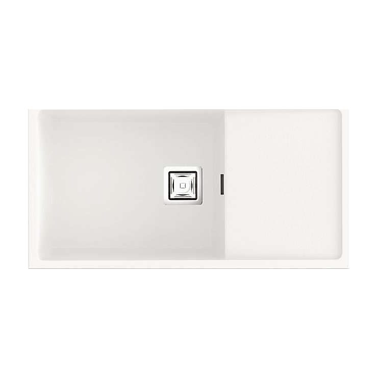 Fregadero Poalgi Zie 81 Hekla blanco mate con escurridor reversible