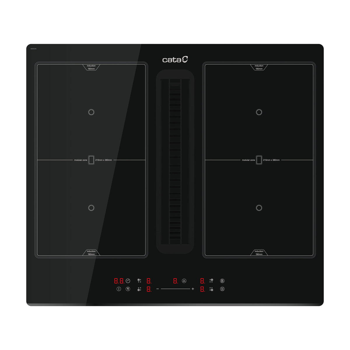 Placa de inducción con extractor CATA IAS 6024, 4 zonas y 59 cm