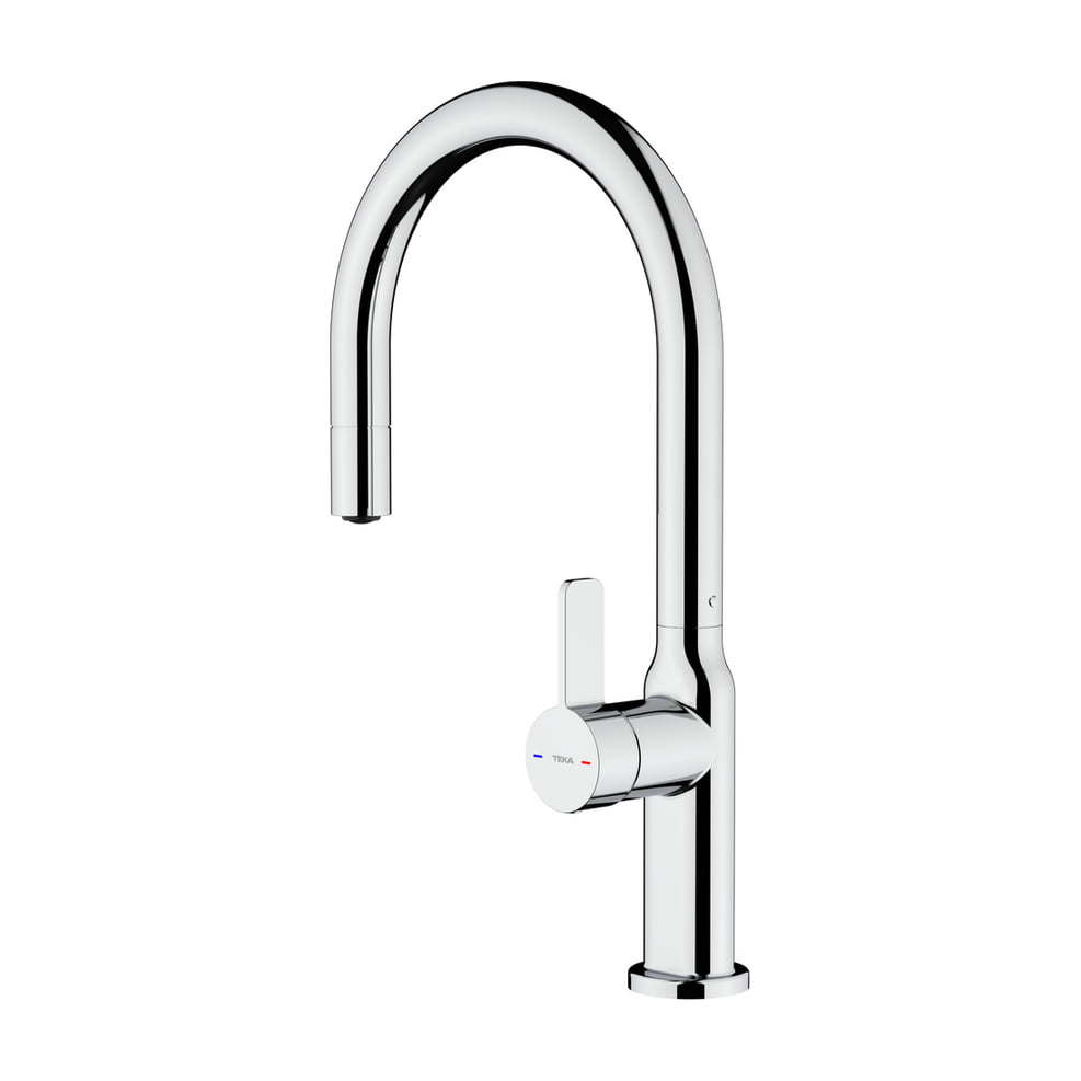 Grifo de cocina Teka Oval 9381 monomando extraíble cromado
