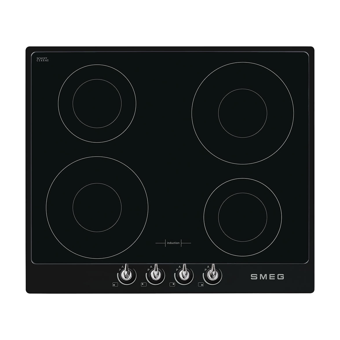 Placa de inducción Smeg SI964NM de 60 cm con 4 zonas y mandos frontales