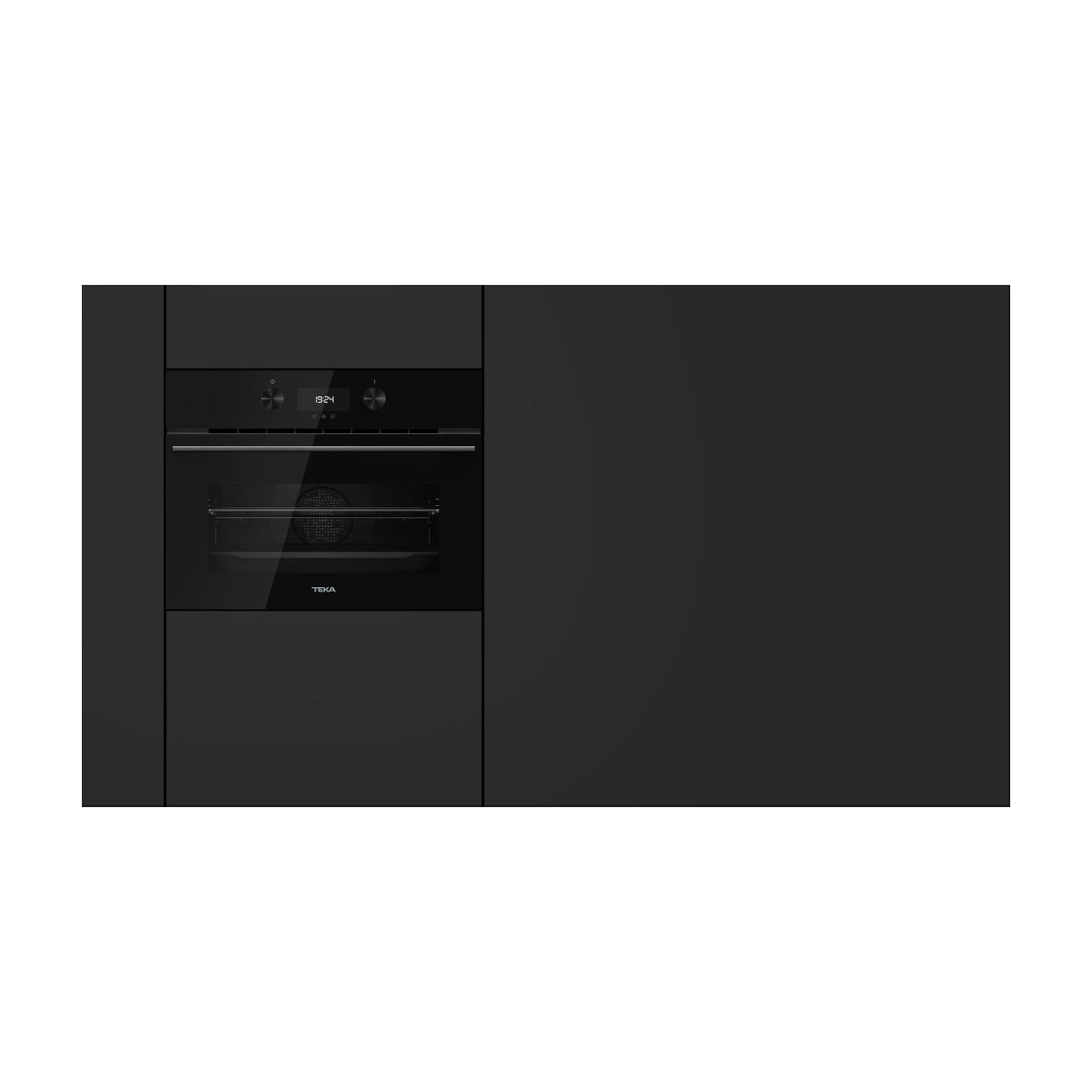 Horno compacto con microondas Teka HLC 8440 C FBK, 40 l, cristal negro