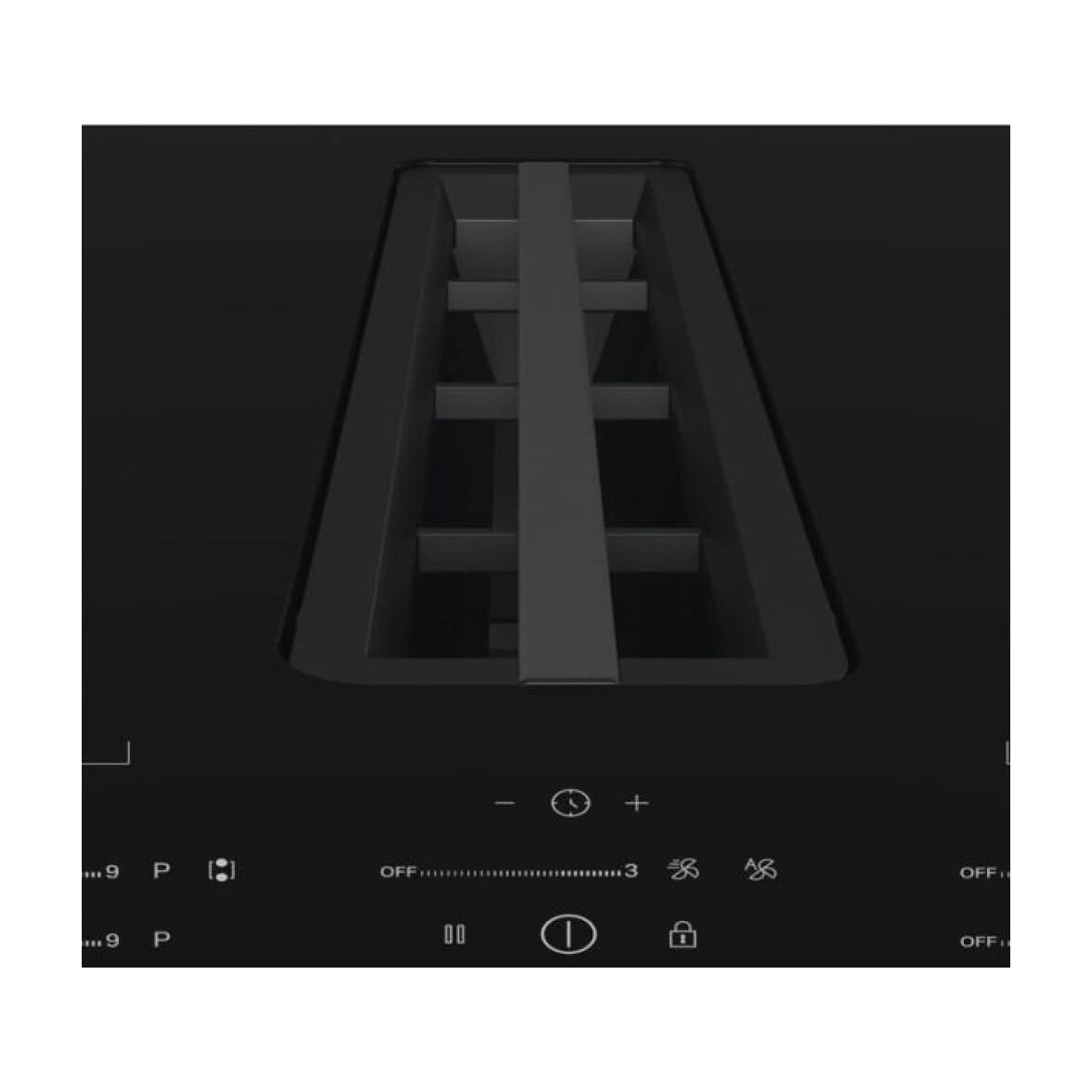 Placa de inducción con extractor Whirlpool WVH80FFB01, 82 cm y 2 zonas Flex