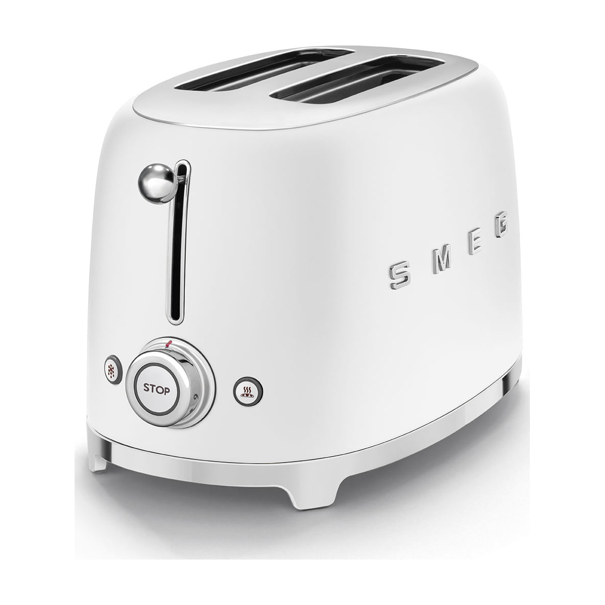 Tostadora Smeg TSF01WHMEU de 2 ranuras, blanco mate