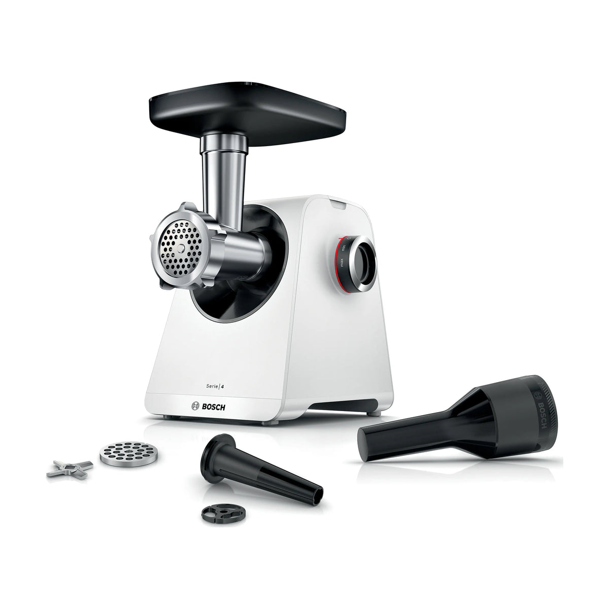 Picadora de carne Bosch MFWS420W MultiPower, 2 velocidades, blanca