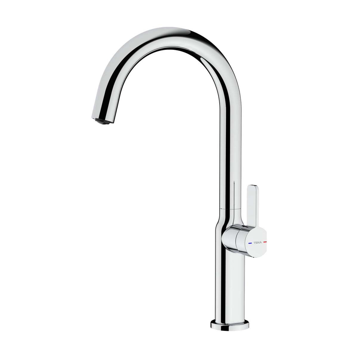 Grifo de cocina Teka Oval 915 monomando cromado con caño alto giratorio