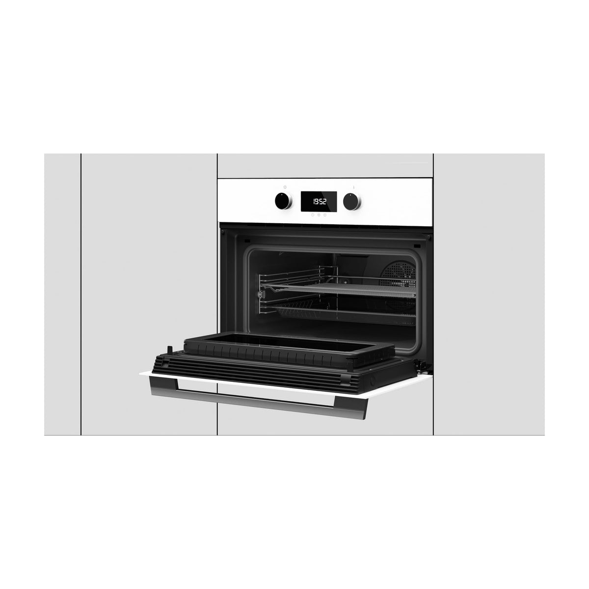 Horno compacto con microondas Teka HLC 8440 C WH, 40 l, cristal blanco