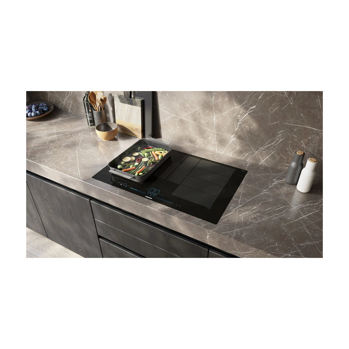 Sartén rectangular Siemens HZ9FF010 antiadherente, superficie útil de 35 x 22 cm