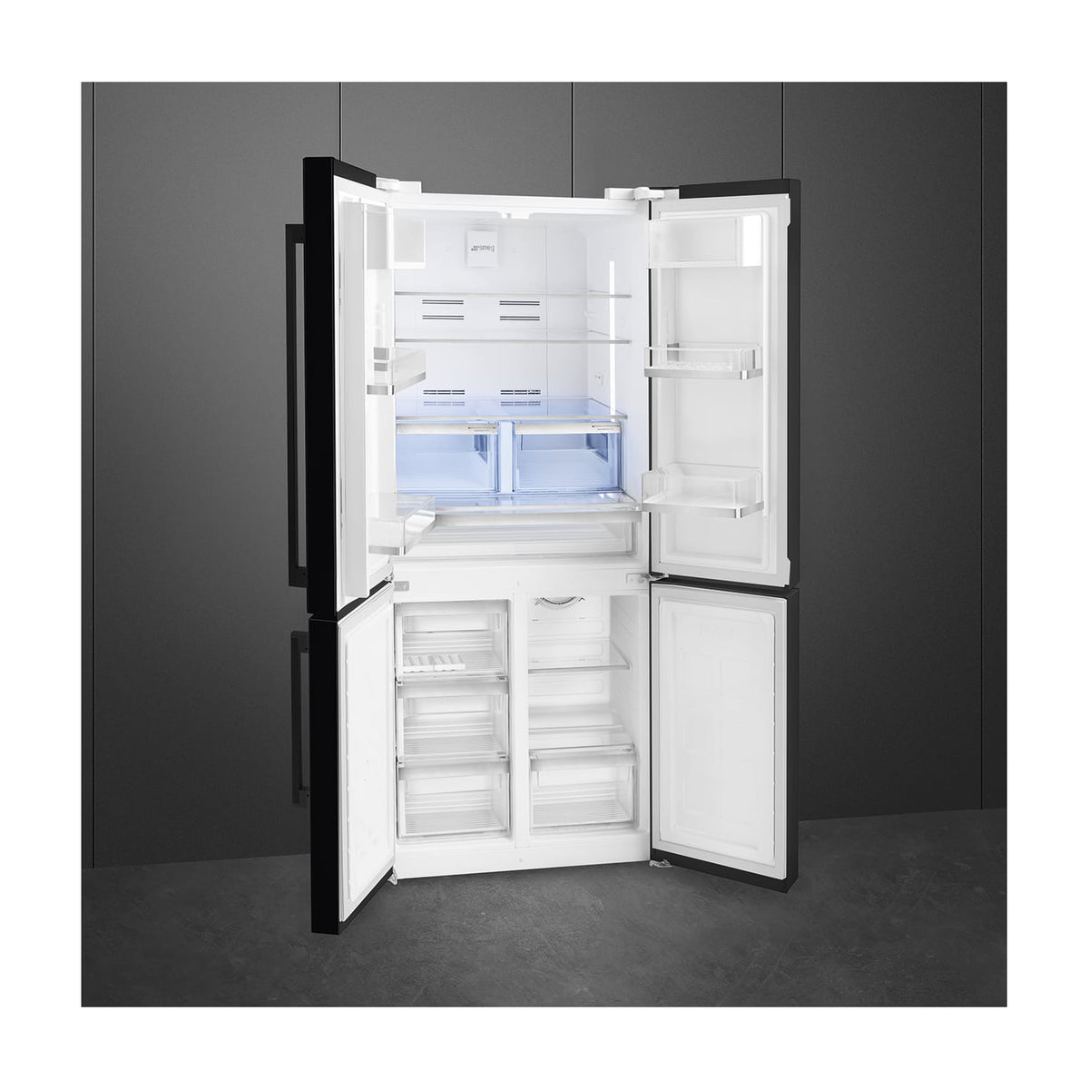 Frigorífico americano Smeg FQ60NDE de 4 puertas, Total No Frost, negro