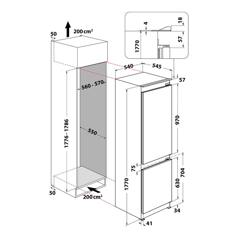 Frigorífico Combi Integrable Whirpool WHC18 T514 (1)