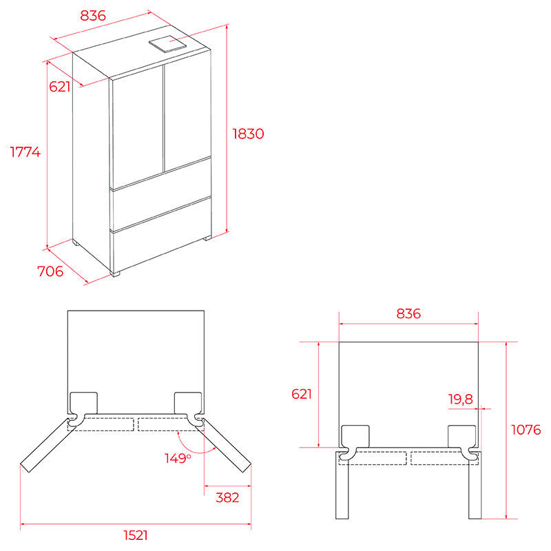 Frigorífico Americano Teka RFD75850 Cristal Negro (1)