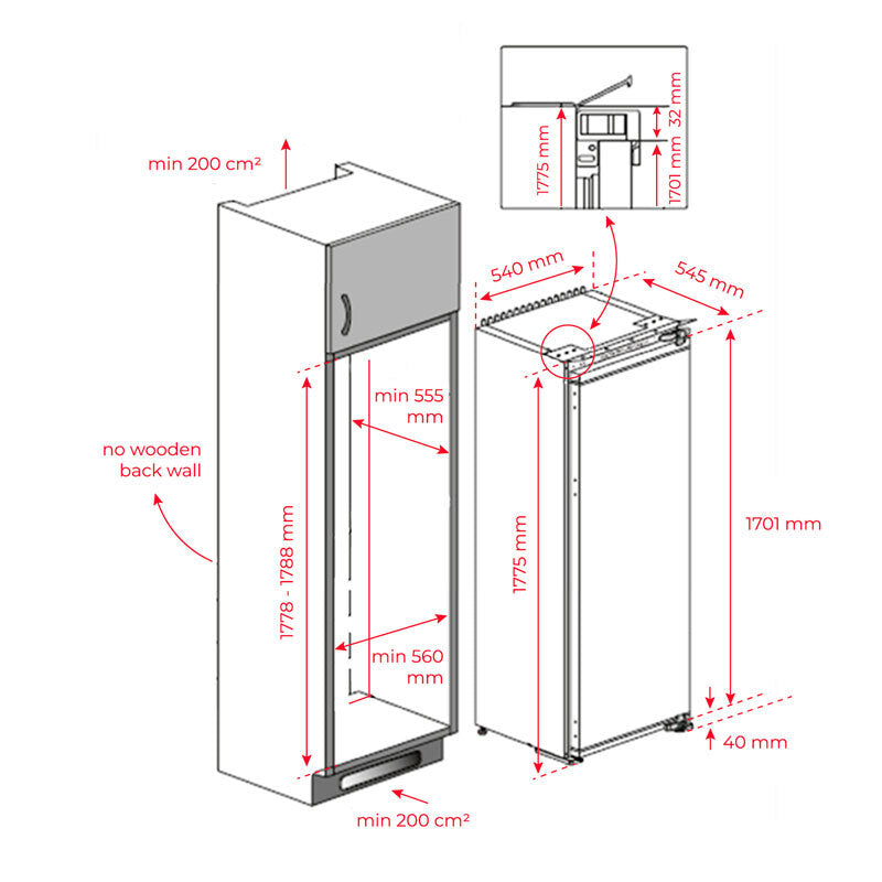 Frigorífico 1 Puerta integrable Teka RSL73360FI (1)