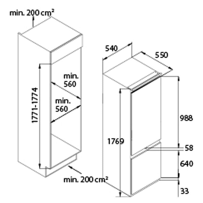 Frigorífico Combi Integrable Cata CI54177NF/C (1)