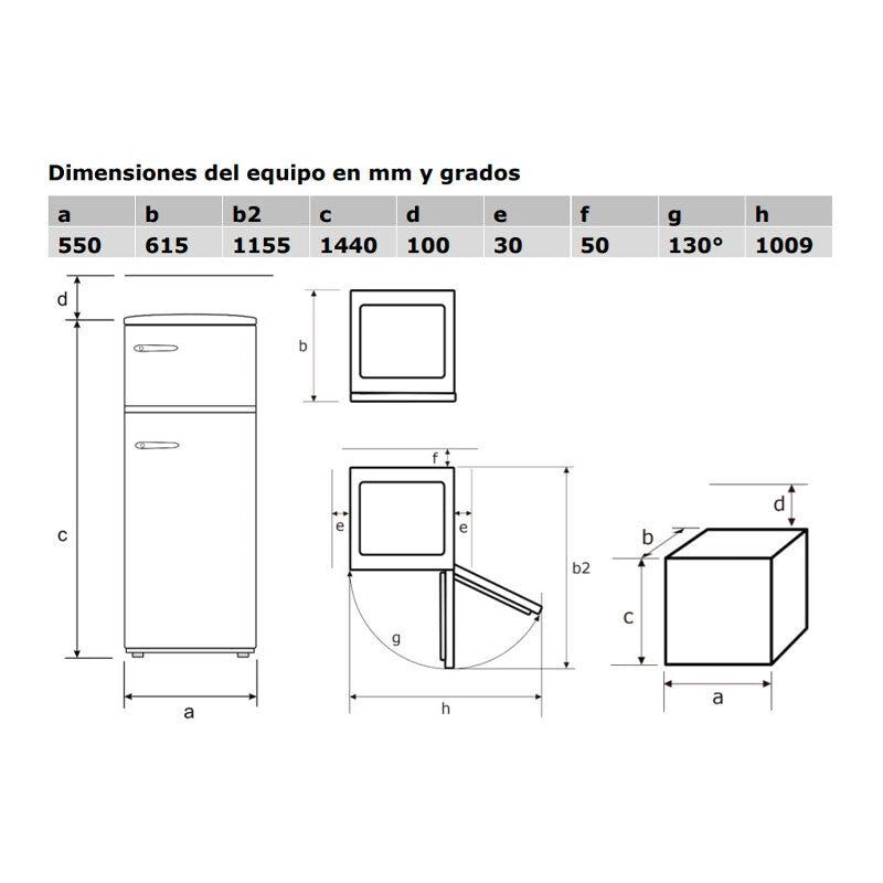 Frigorífico 2 Puertas Exquisit RKGC270-45-H-160E Negro Mate (1)