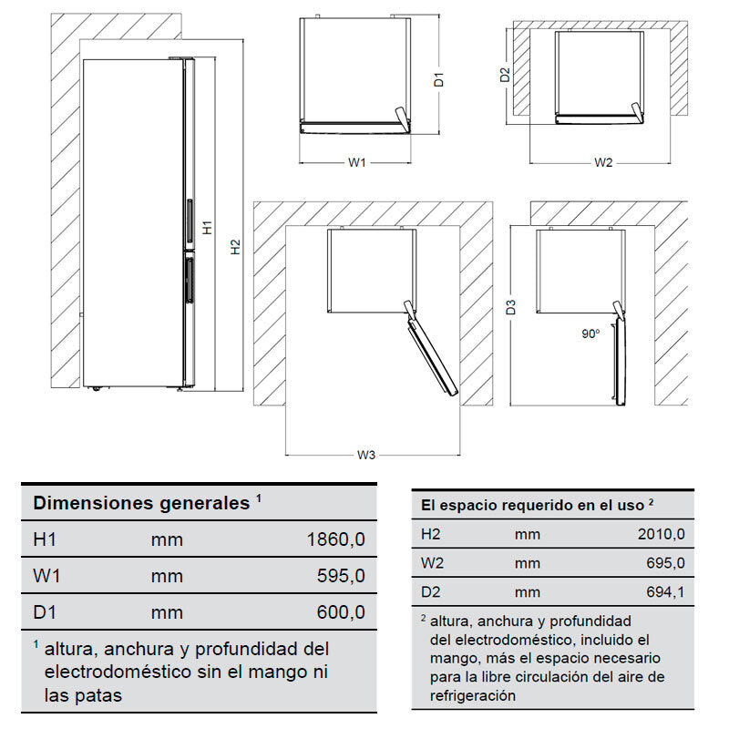 Frigorífico Combi Exquisit KGC350-NF-040E Blanco (1)