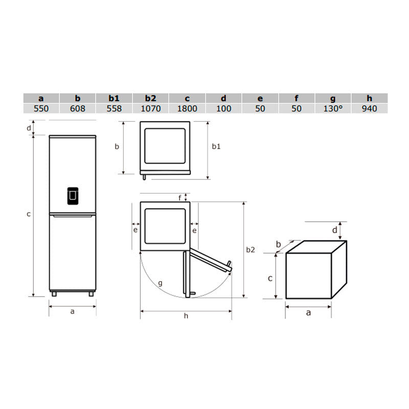 Frigorífico Combi Exquisit KGC265-70-H-WS-010E Blanco (1)