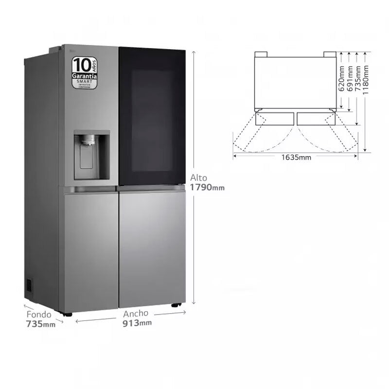 Frigorífico Americano LG GSXE80PYBD Inox (1)