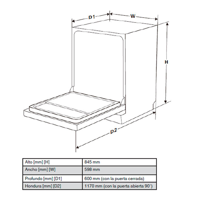 Lavavajillas Fagor 3LVF620MX 60 cm (1)