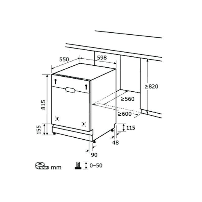 Lavavajillas Integrable Exquisit EGSP6012-E-030E 60 cm (1)