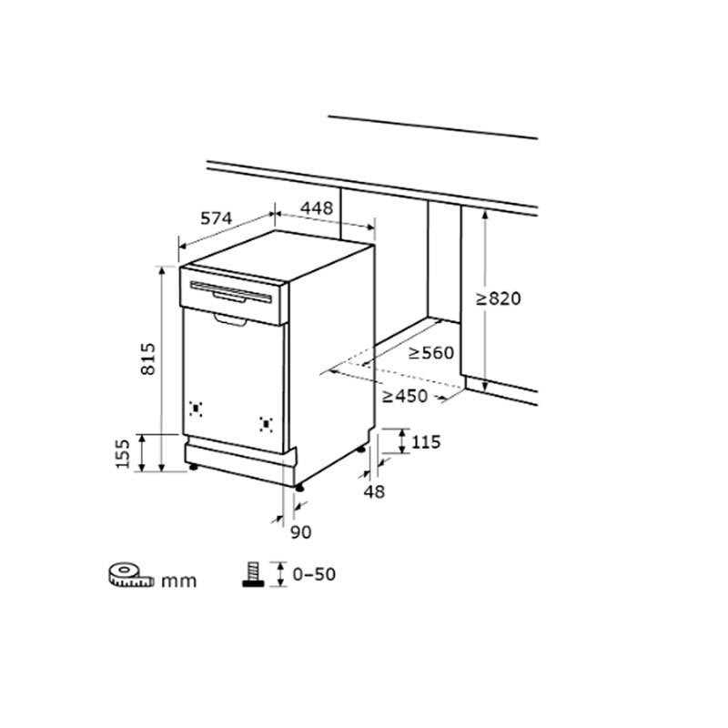 Lavavajillas Integrable Exquisit EGSP1009-E-030E 45 cm (1)