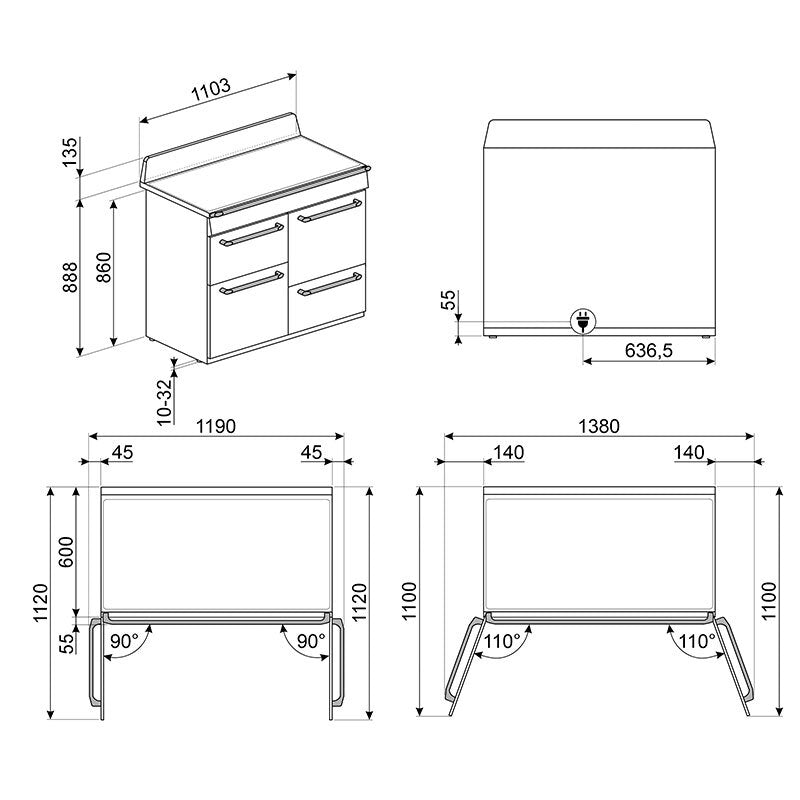 Cocina Smeg TR4110IGR2 110 cm (1)