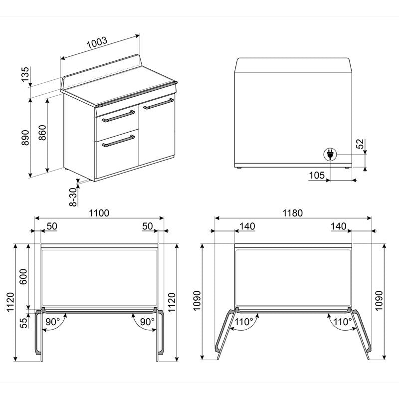 Cocina Smeg TR103IGR2 100 cm (1)