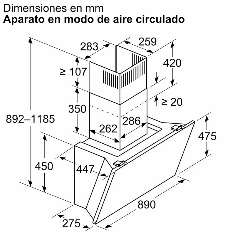 Campana de pared Balay 3BC599AN Cristal Negro (1)