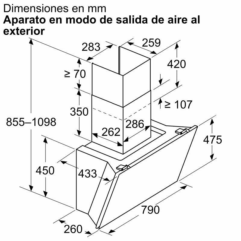 Campana de pared Balay 3BC587LN Cristal Negro (1)