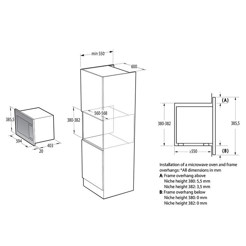 Microondas integrable Hisense BIM325GI63DBG Cristal Negro (1)