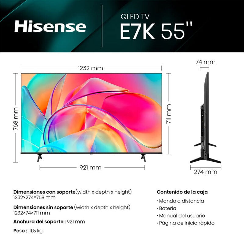 TV Hisense 55E77KQ QLED 4K 55" (1)