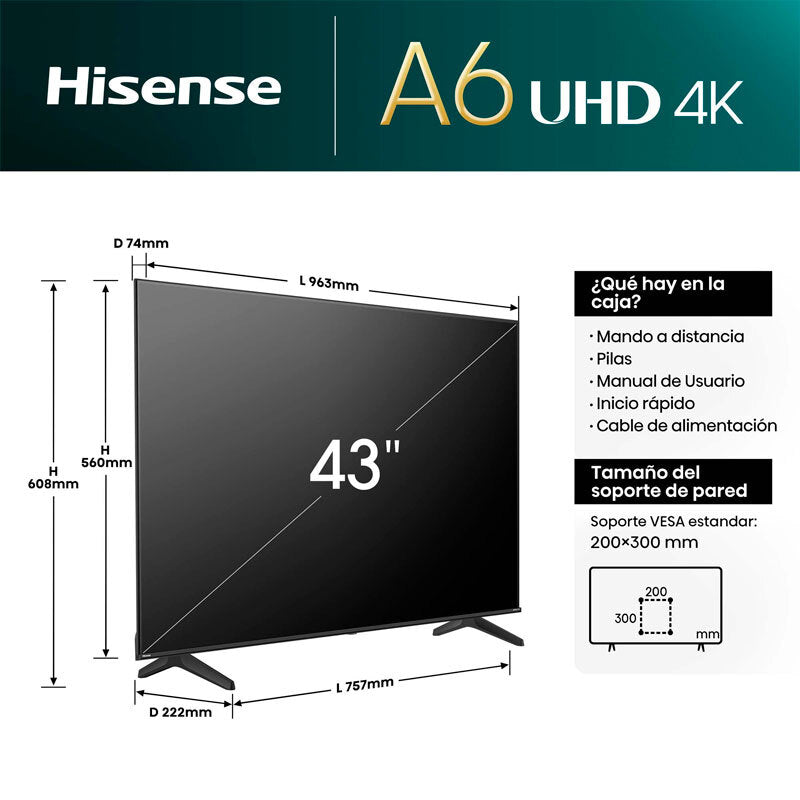 TV Hisense 43A6N LED 4K 43" (1)